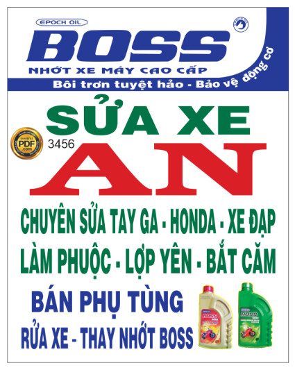 Bảng hiệu sửa xe máy cơ bản