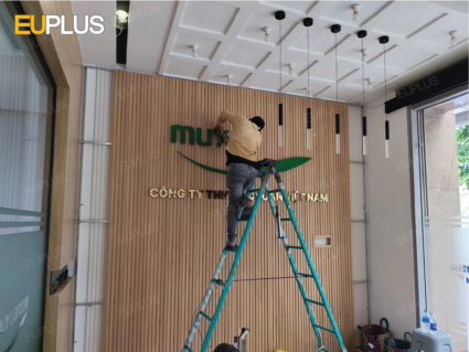 làm backdrop lễ tân